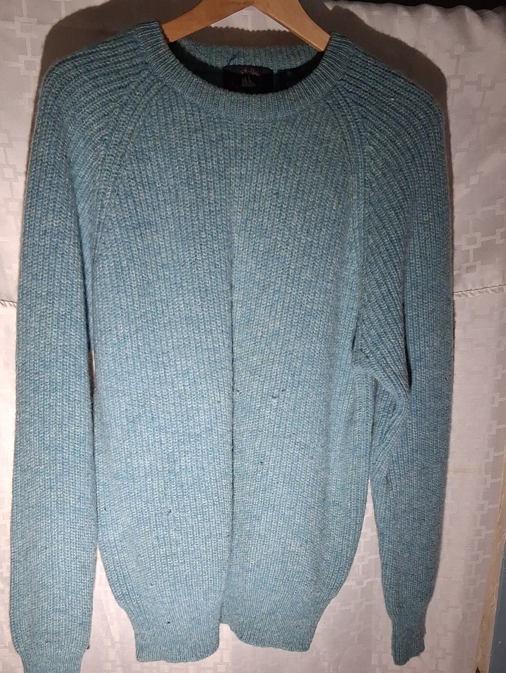 Vintage clipper , 100% shetland wool sweater aquamarine